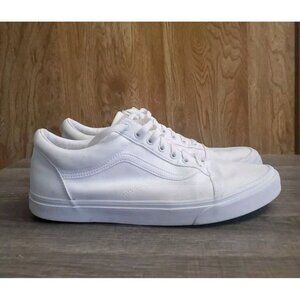 Vans Off The Wall Low Top Lace Up Triple White Canvas Casual Shoes Mens Size 13